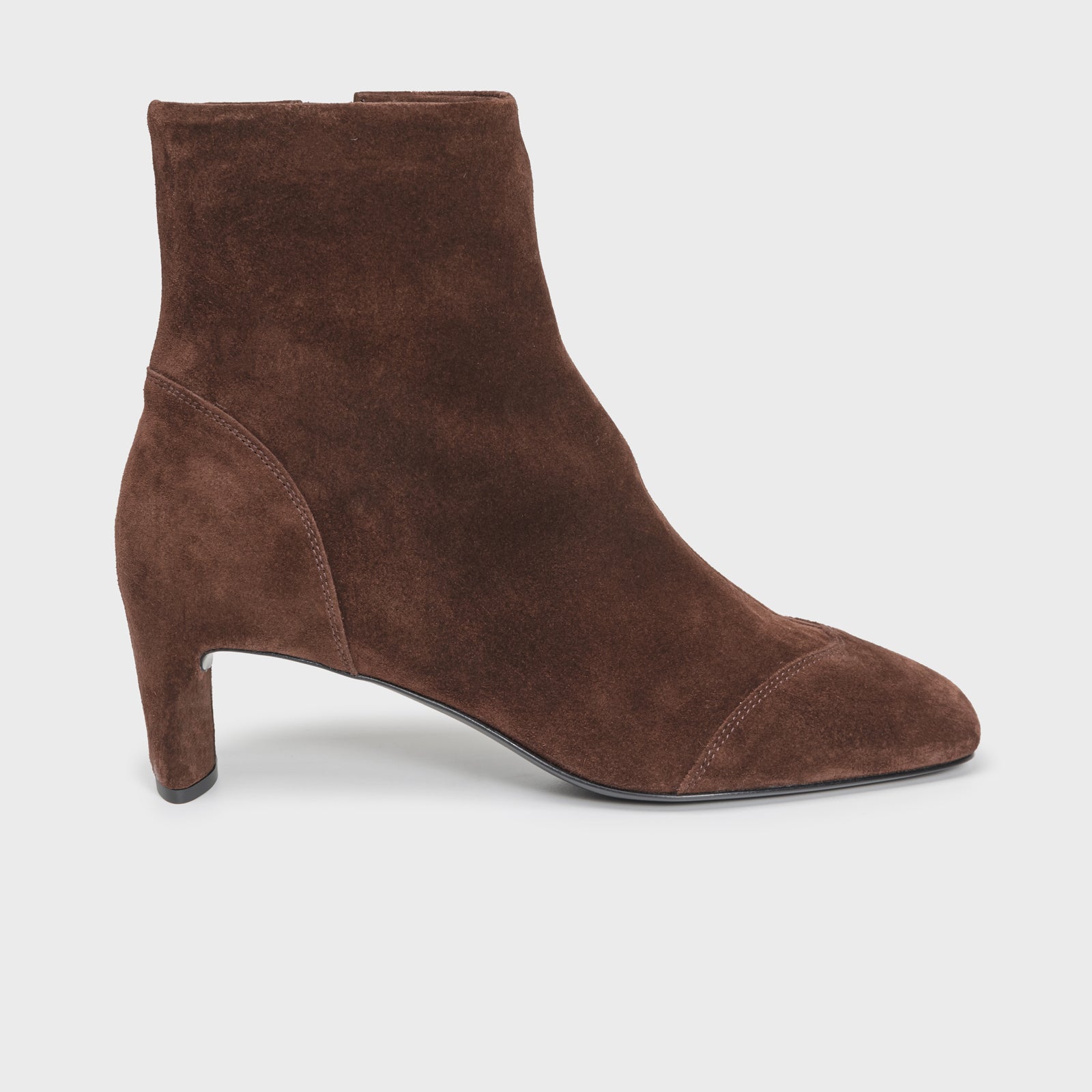 DENIS 11819 High-heel ankle boots in burgundy suede Del Carlo